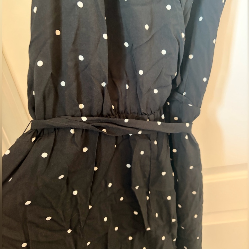 Old Navy Black Polka Dot Sleeveless Jumpsuit, Size Large - Picture 8 of 8